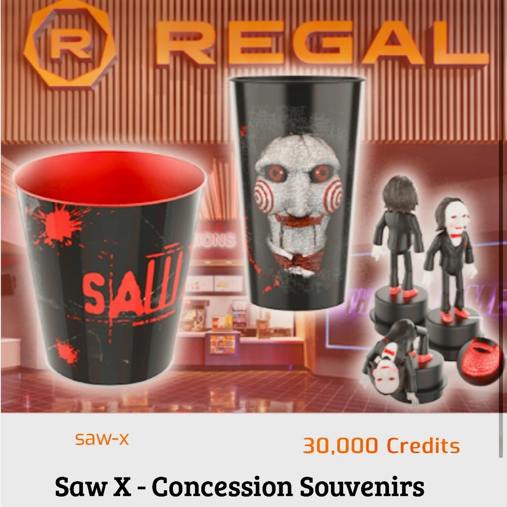 🍿🥤Saw X Movie Popcorn Tin and Cup with Jigsaw Topper